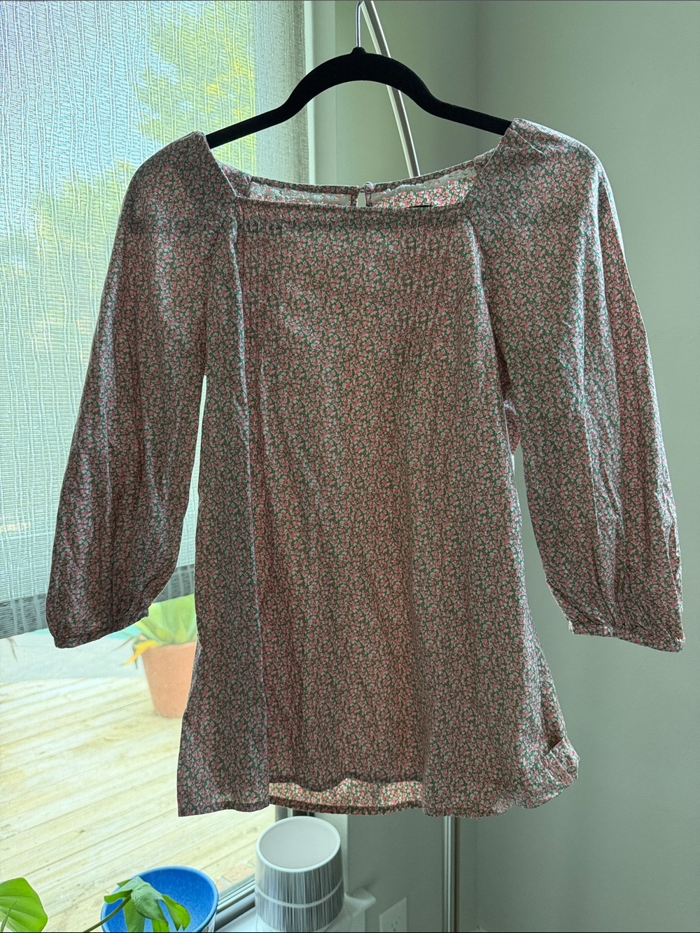earth (music and ecology Violet label) Square Neck Blouse in Pink and Green!!!